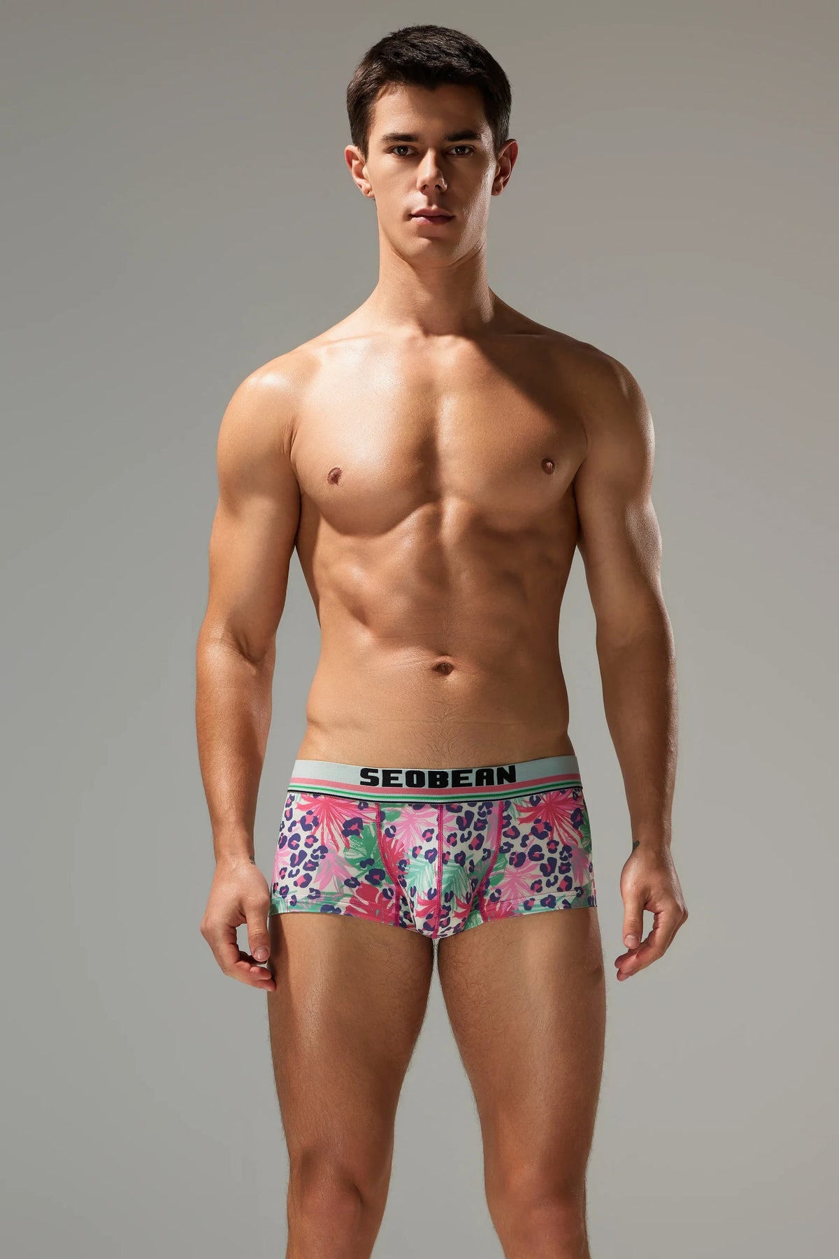 Men’s Cherry Oil Painting Print Boxer Shorts – Soft, Quick-Dry & Breathable