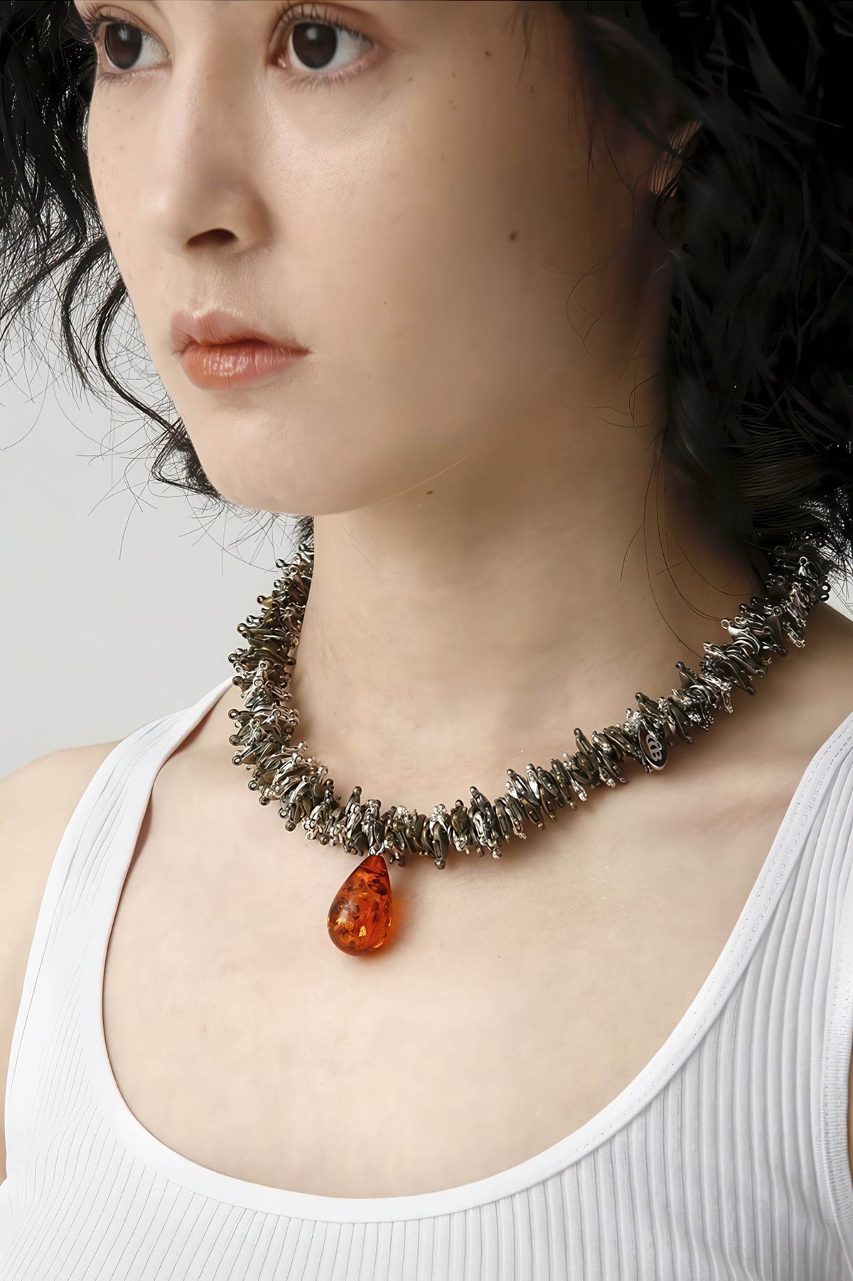 Amber Pendant Necklace