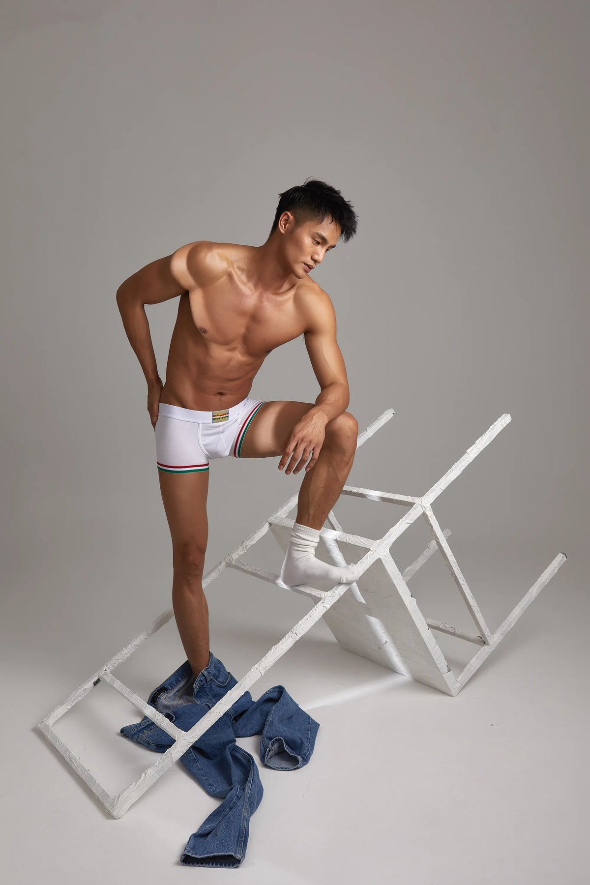 Men’s Cotton Boxer Briefs – Solid Color Streetwear Style