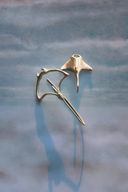 Artisan Manta Ray Dangle Earrings – Unique Ocean Series Design