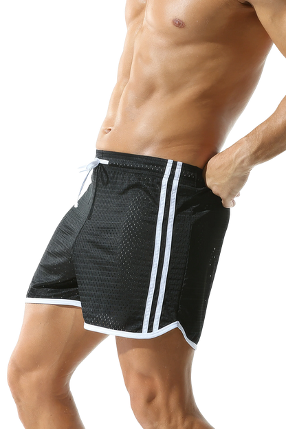 Men's Hooded Tank Top & Shorts Set – Mesh Cutout, Breathable & Lightweight