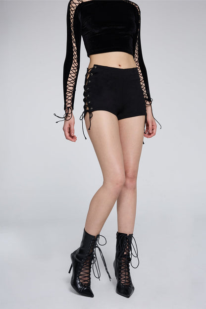 Kinetic Brief Lace Up Denim Shorts