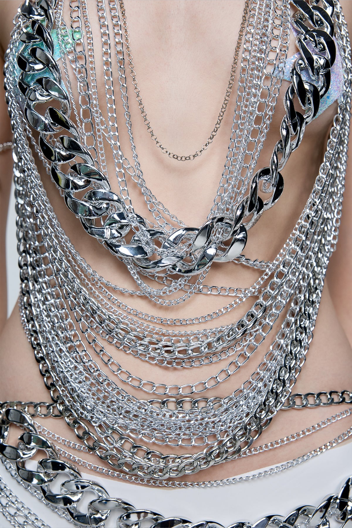 Kinetic Edge Chain Halterneck Skirt Set