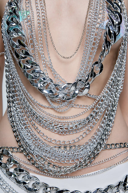 Kinetic Edge Chain Halterneck Skirt Set