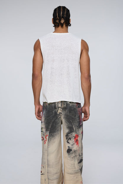 Kinetic Rib V Neck Sleeveless Knit Top
