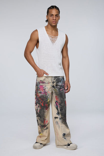 Kinetic Rib V Neck Sleeveless Knit Top