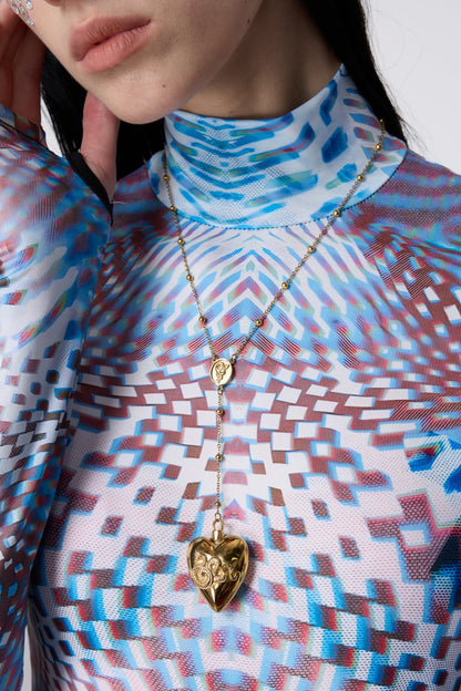 Knot Openable Heart Snake Necklace Gold