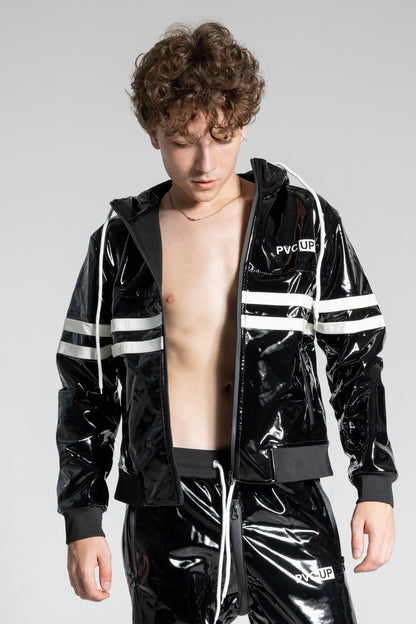 HOOK UP - black/white - JACKET - PVC PLUS