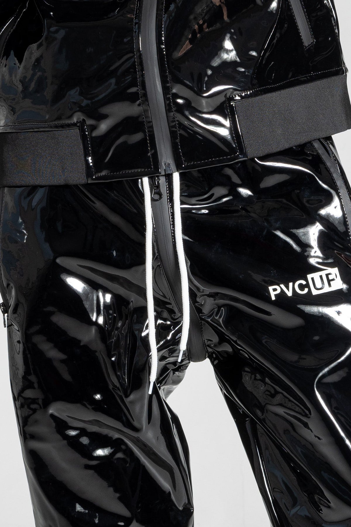 HOOK UP - black/white - PANTS - PVC PLUS