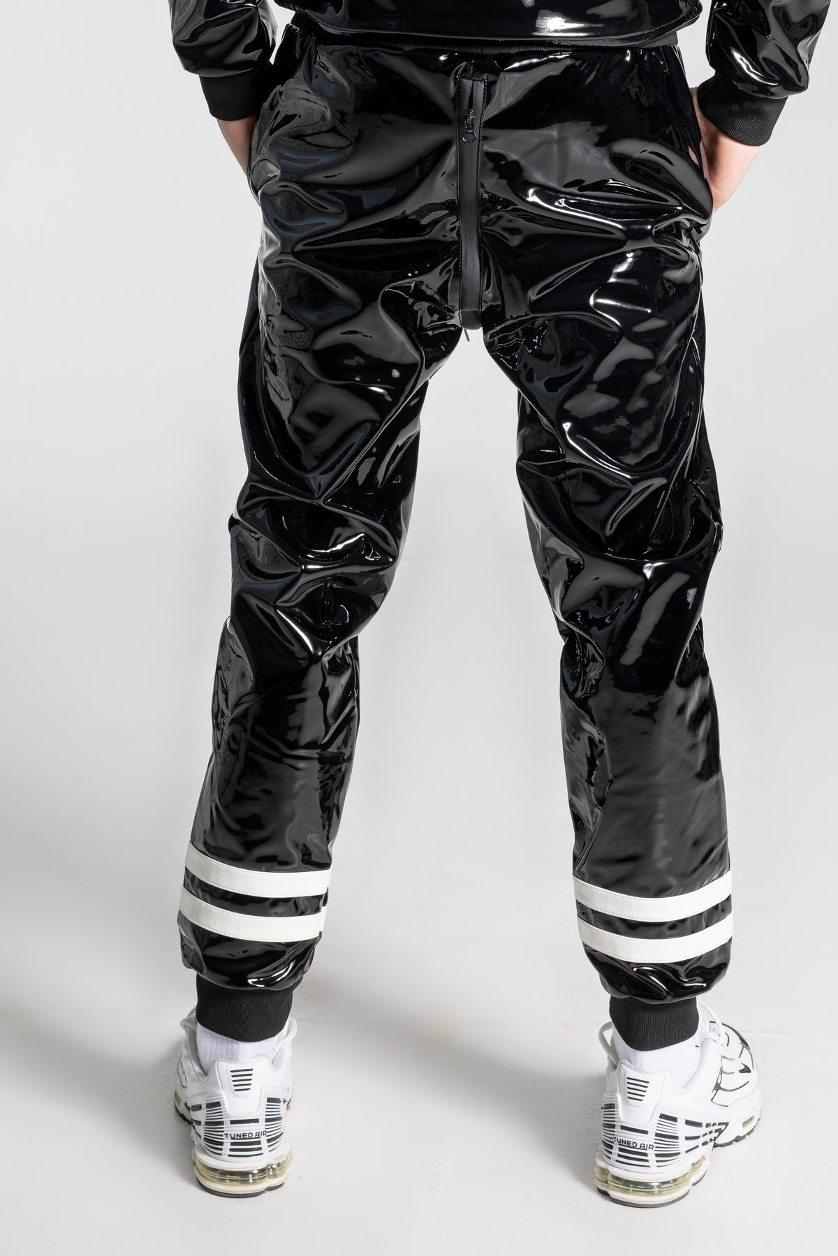 HOOK UP - black/white - PANTS - PVC PLUS