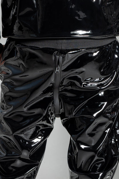 HOOK UP - black/white - PANTS - PVC PLUS