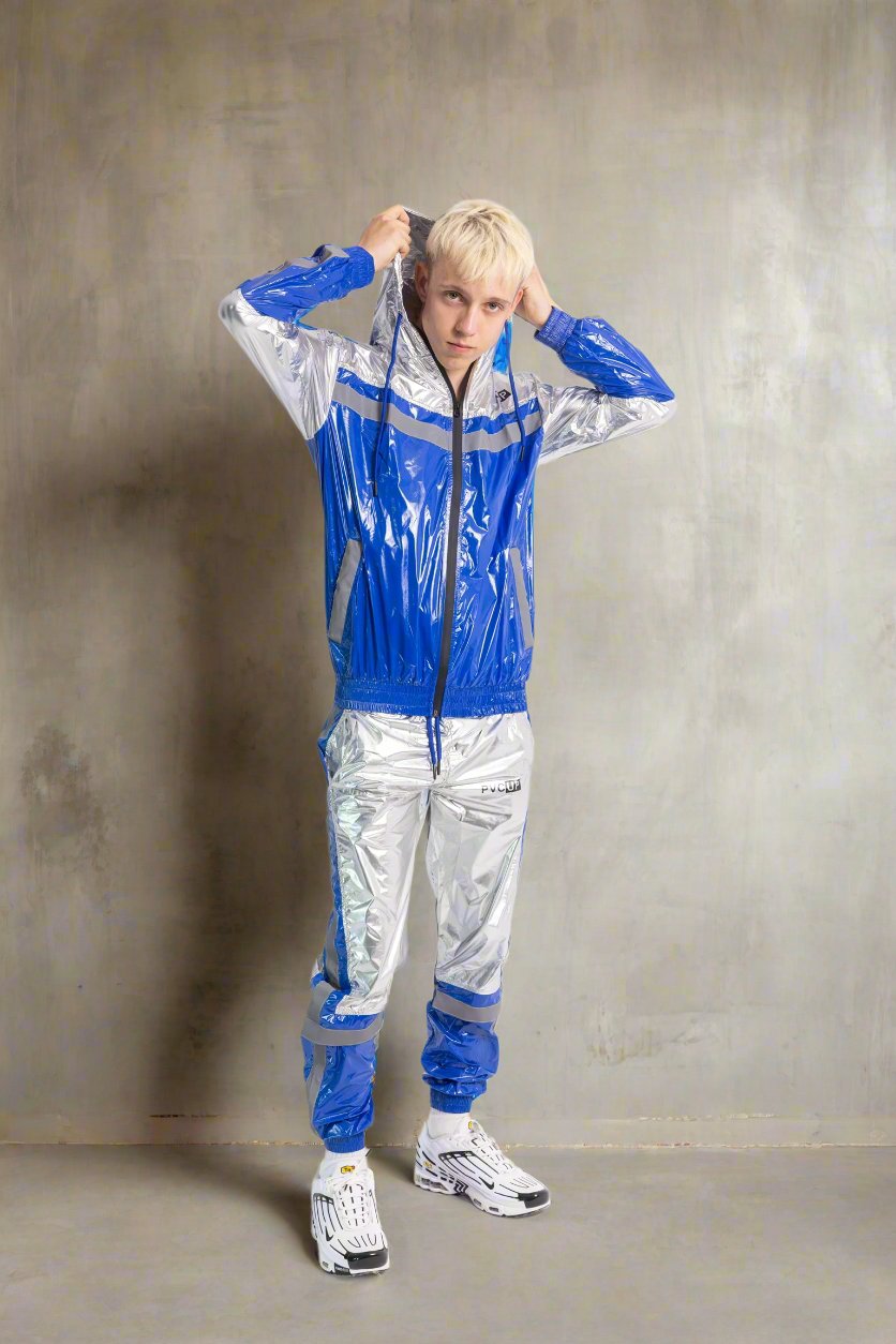 SHINE UP - blue / silver / reflective - PANTS - NYLON