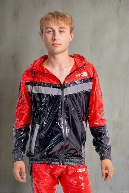 SHINE UP - black / red / reflective - JACKET - NYLON