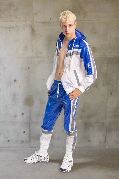 SHINE UP - white / blue / reflective - PANTS - NYLON