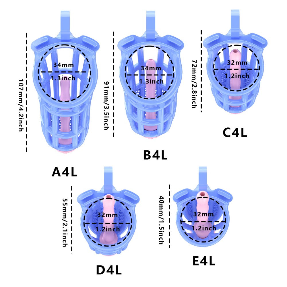 Honeycomb Obedient Chastity Cage – Lightweight Resin, 5 Ring Sizes & Built-in Lock