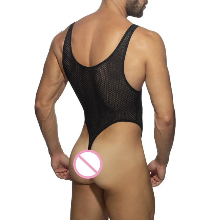 Lace T-string High Slit Bodysuit