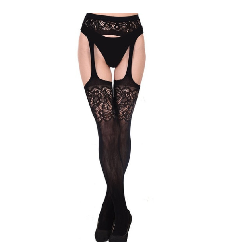 Lace Thigh High Stockings + Suspender Garter Belt