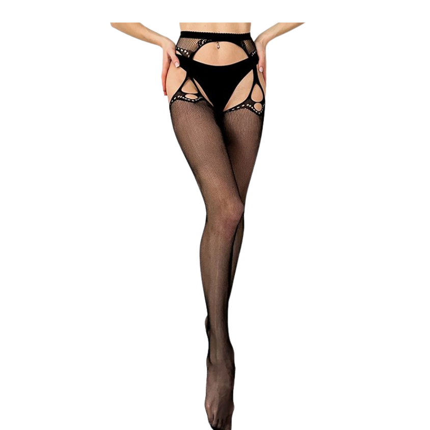 Lace Thigh High Stockings + Suspender Garter Belt
