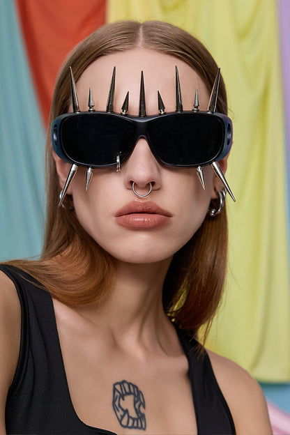 Laser Bloom Studded Sunglasses