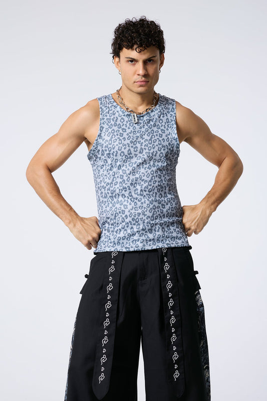Leopard Line Sleeveless Top
