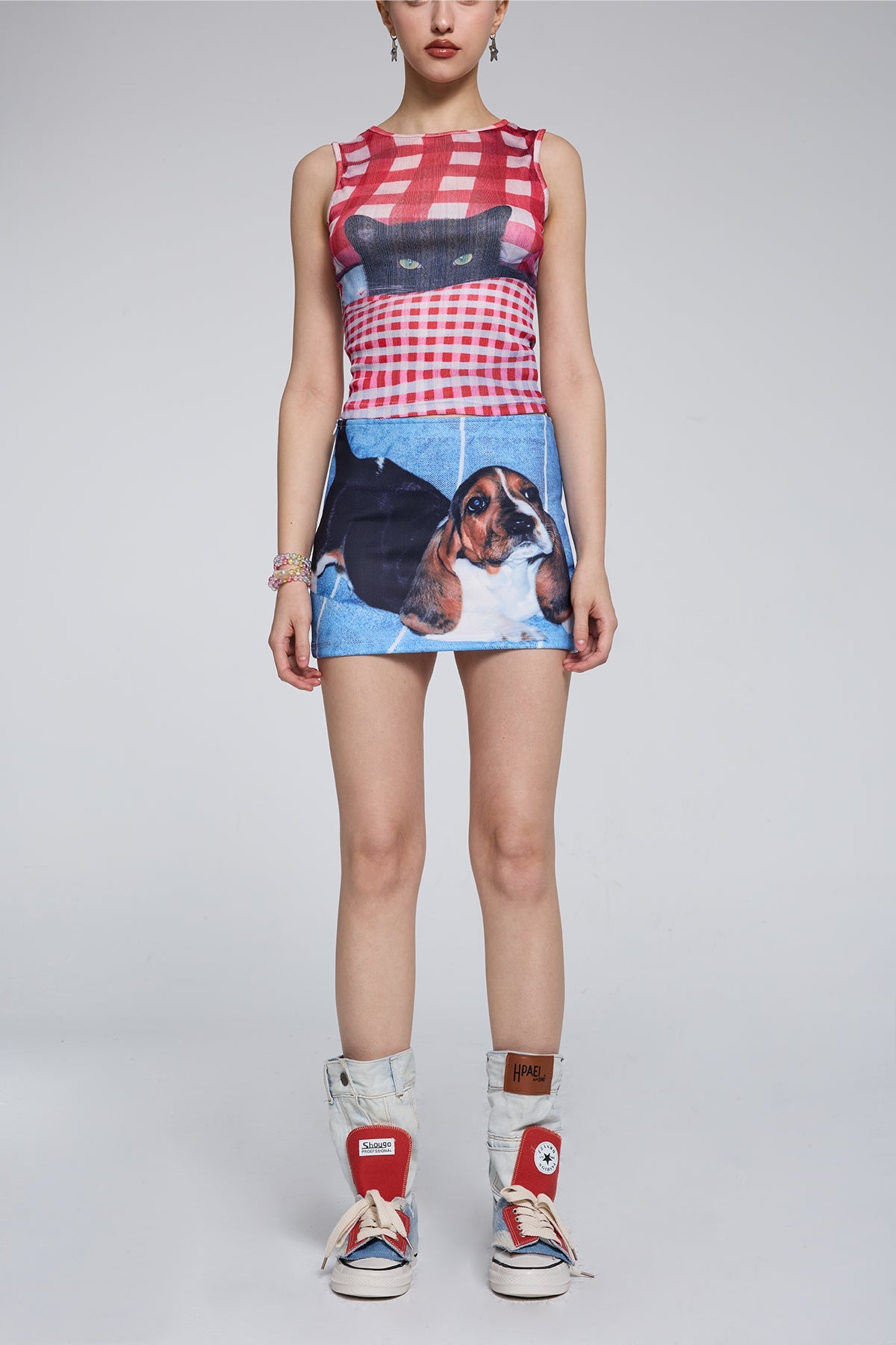 Light Collapse Print Skirt