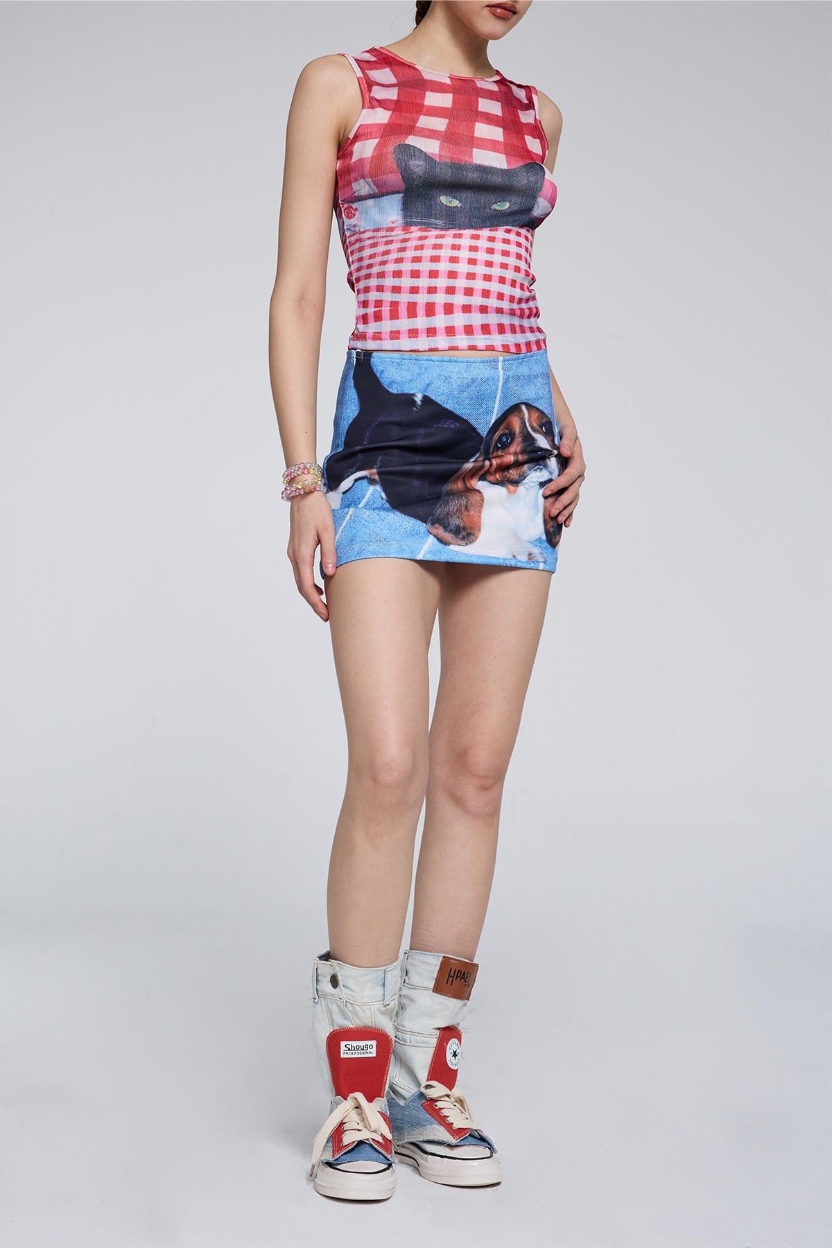 Light Collapse Print Skirt
