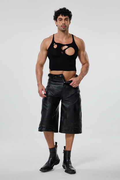 Light Slice Spaghetti Cutout Crop Top