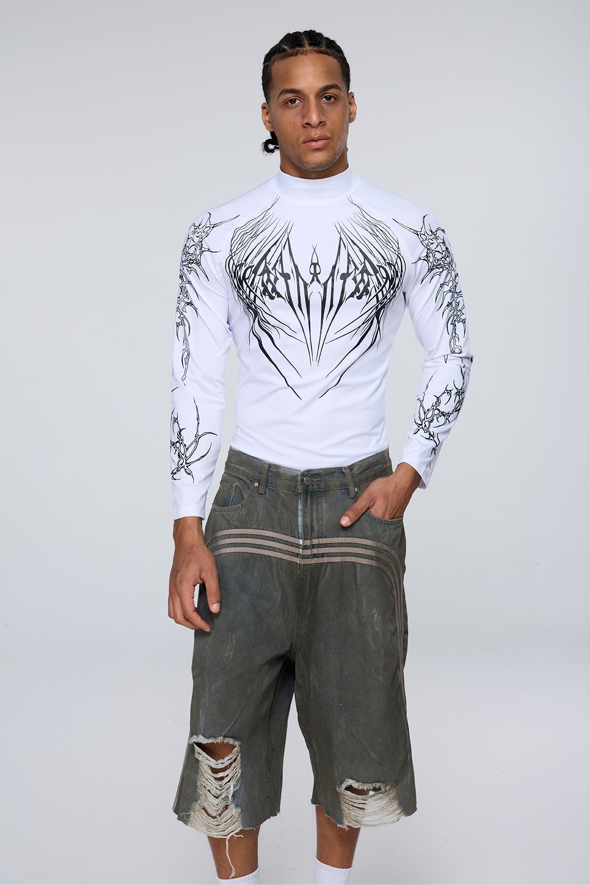 Light Tone Long Sleeve Print Top