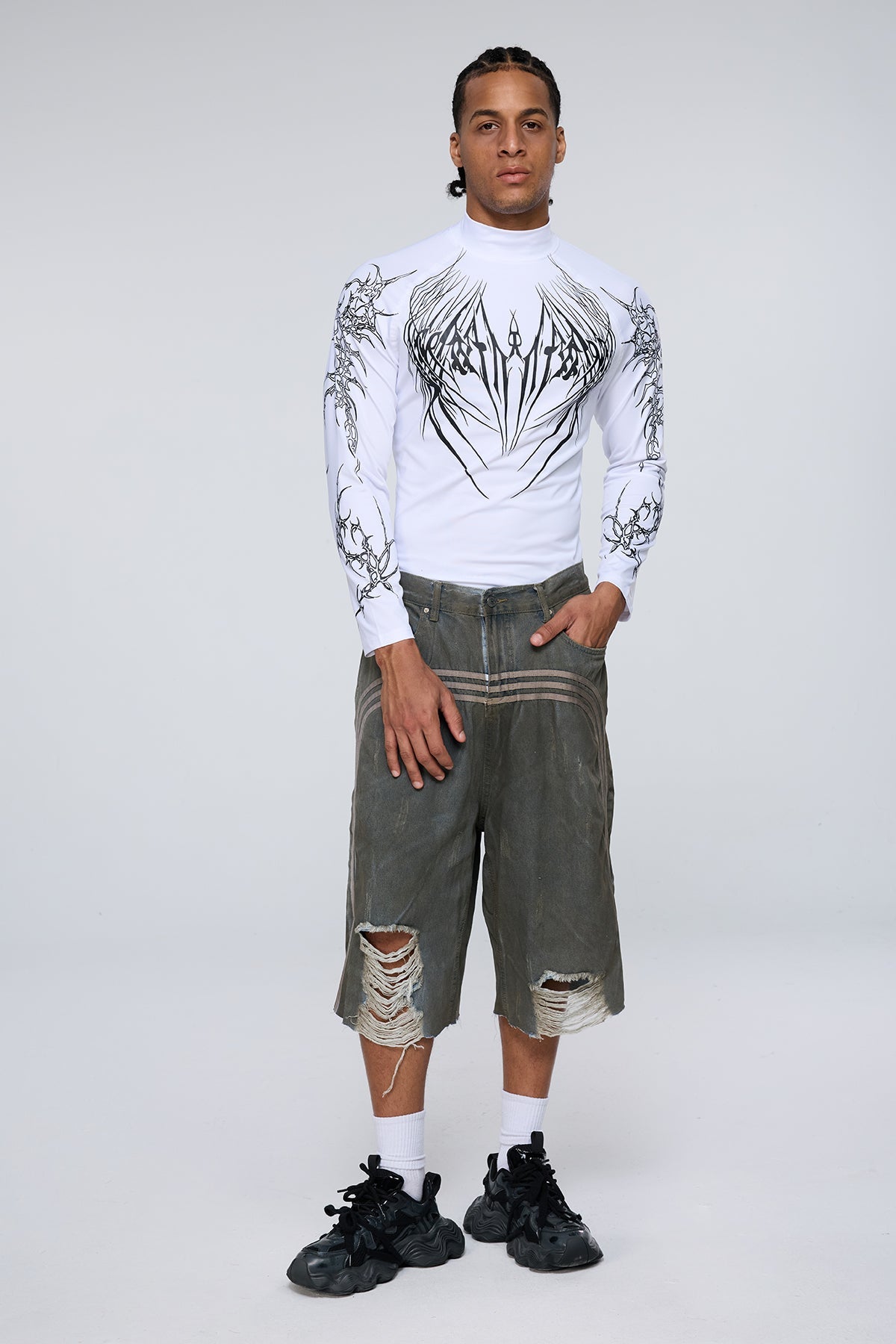 Light Tone Long Sleeve Print Top