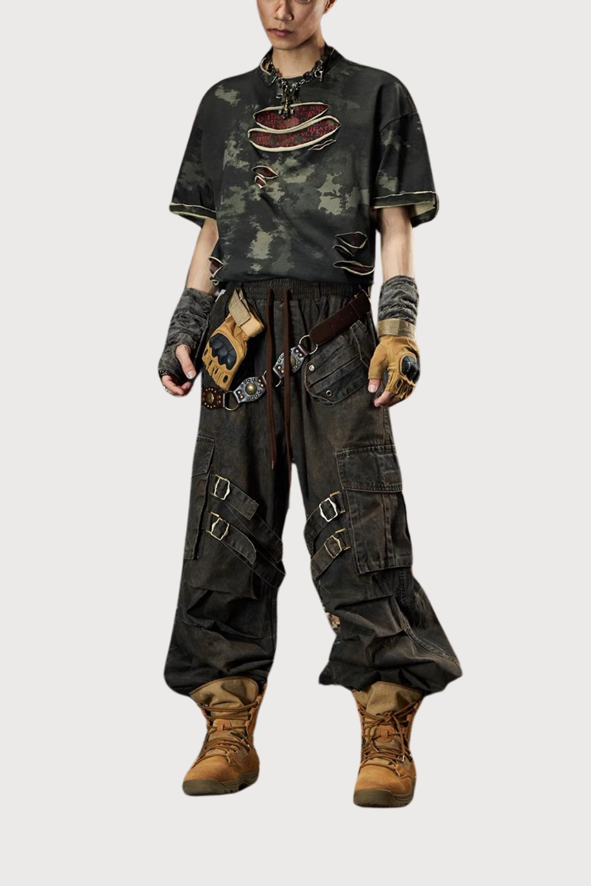 Light Wear Wide Leg Pants Brown