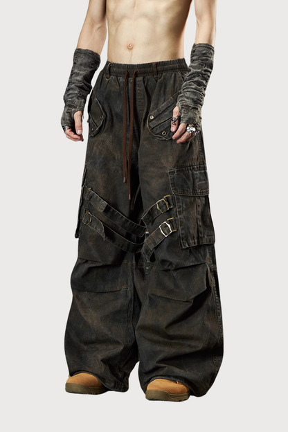 Light Wear Wide Leg Pants Brown