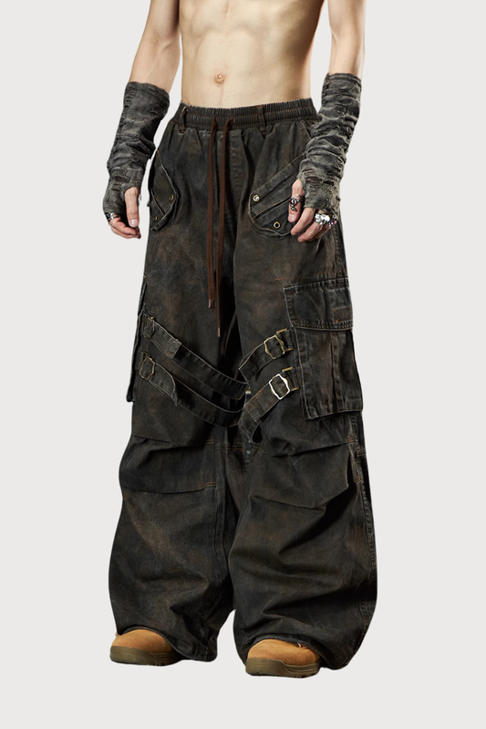 Light Wear Wide Leg Pants Brown
