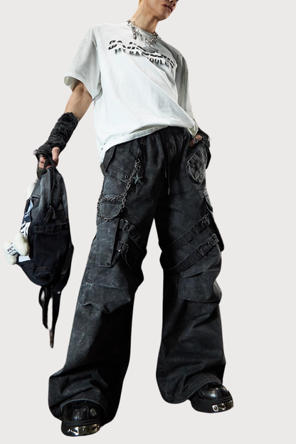 Light Wear Wide Leg Pants Grey