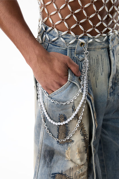 Lime Pearl Pants Chain