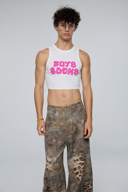 Linear Hem Sleeveless Crop Top