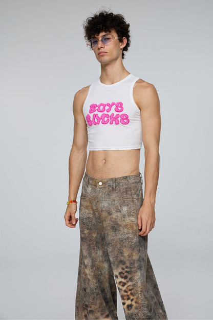 Linear Hem Sleeveless Crop Top