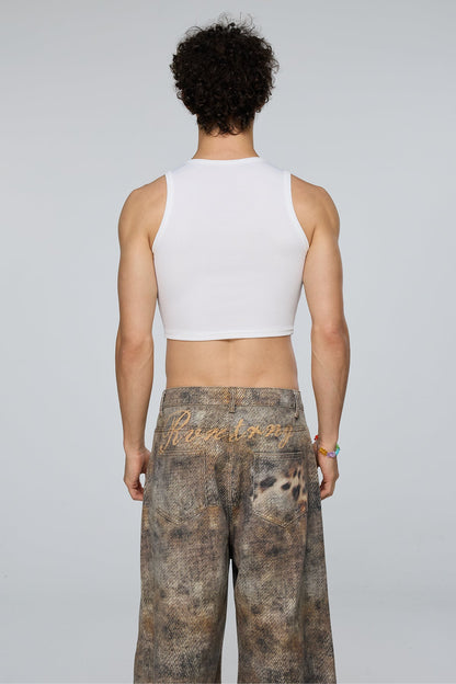 Linear Hem Sleeveless Crop Top