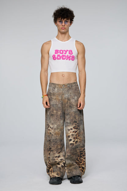 Linear Hem Sleeveless Crop Top