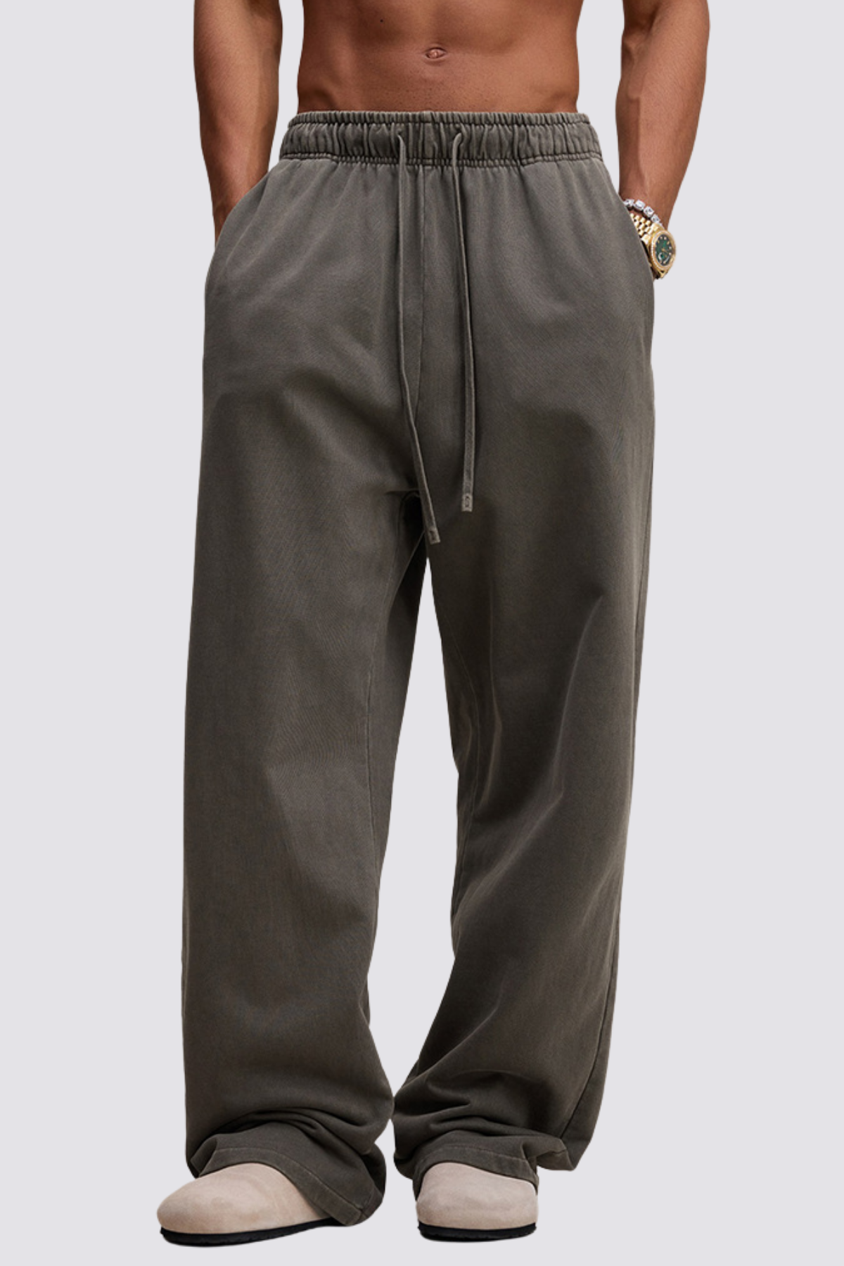 Linear Pace Straight Pants Brown