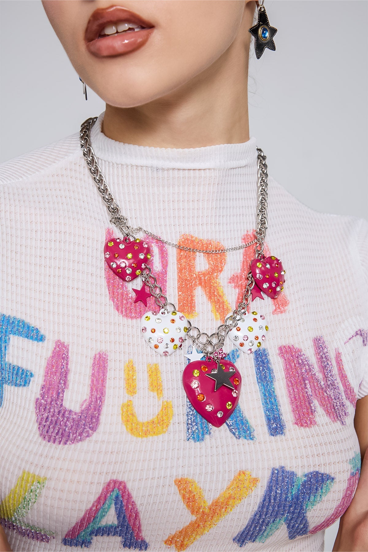 Linear Pulse Heart Necklace