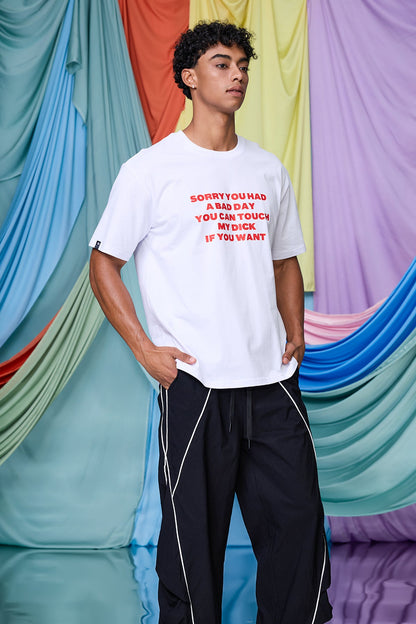 Linear Sketch Print T-Shirt White