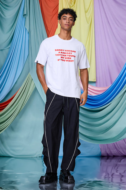 Linear Sketch Print T-Shirt White