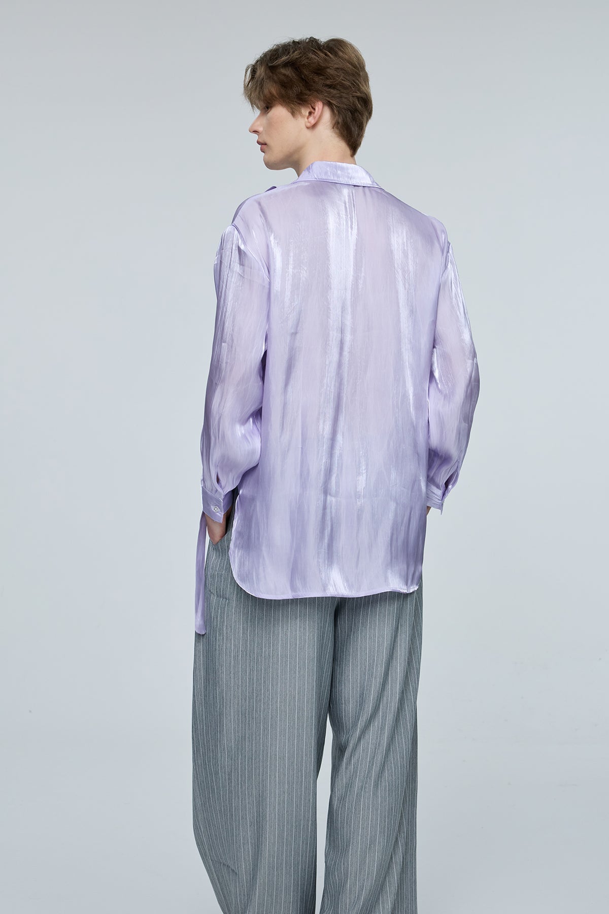 Linear Tint Silk Long Sleeve Shirt