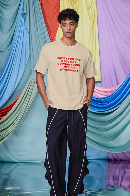 Linear Sketch Print T-Shirt Beige