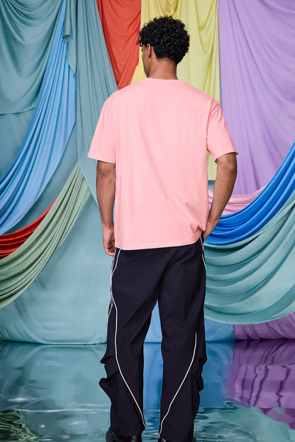 Linear Sketch Print T-Shirt Pink