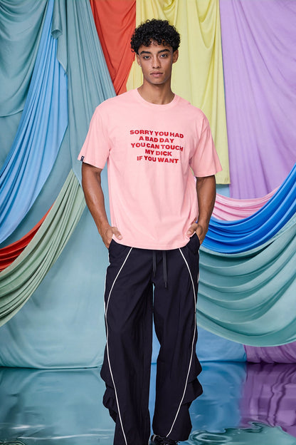 Linear Sketch Print T-Shirt Pink