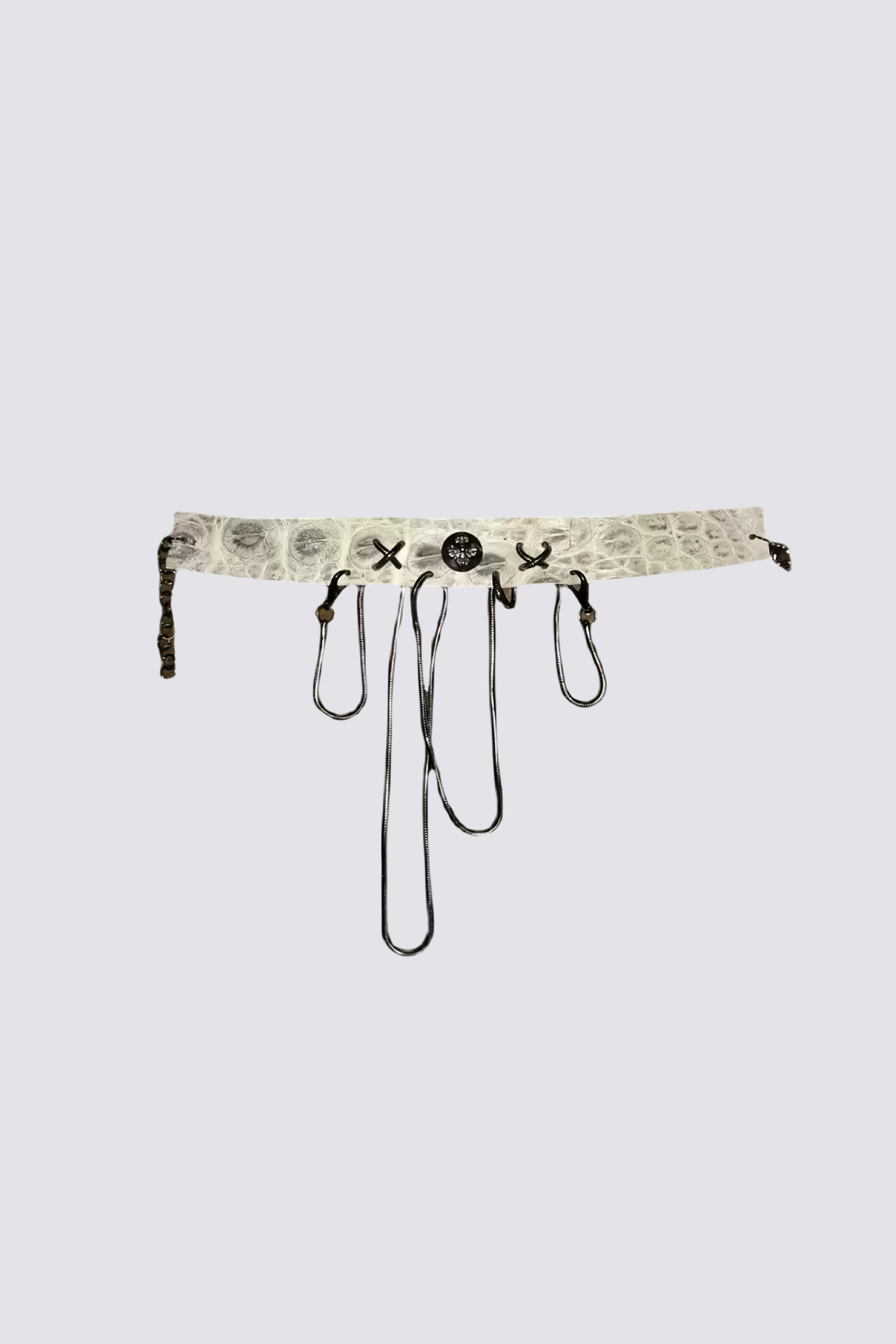 Liquid Flash Medusa Leather Choker
