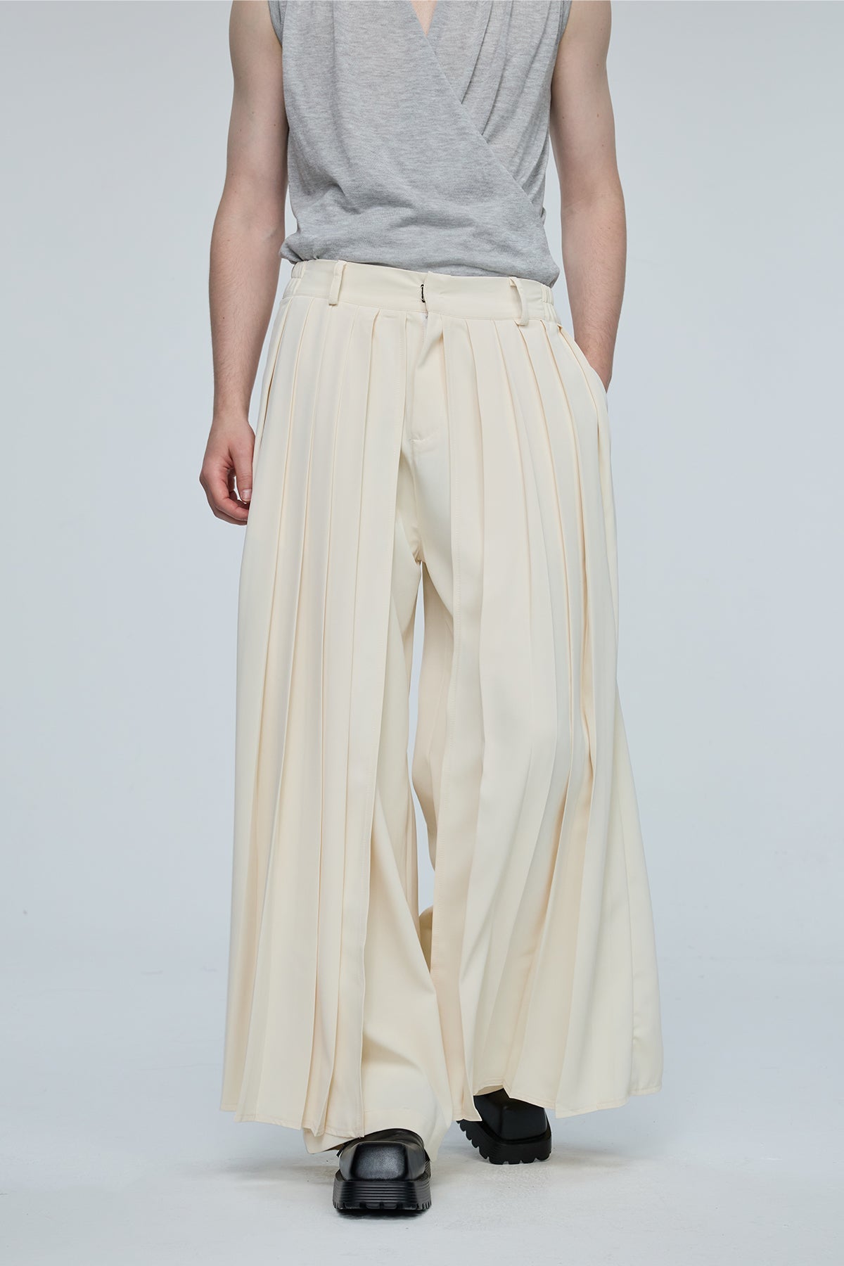 Liquid Rainbow Pleated Wide Leg Pants
