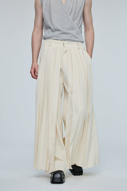 Liquid Rainbow Pleated Wide Leg Pants