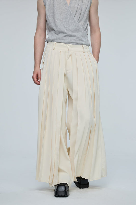Liquid Rainbow Pleated Wide Leg Pants